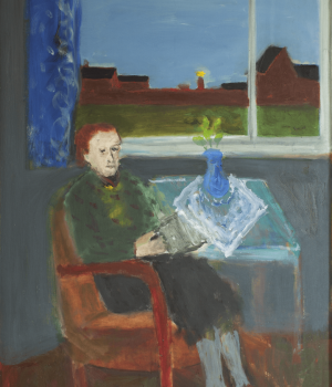 Siddende kvinde aften 1954-55