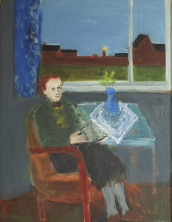 Siddende kvinde aften 1954-55